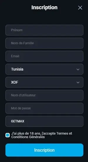 saisissez le code bonus mystake