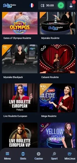 casino en direct mystake