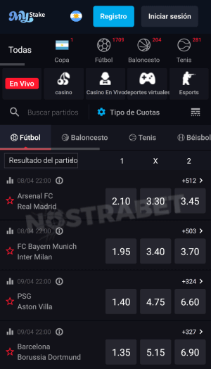MyStake apuestas en vivo movil