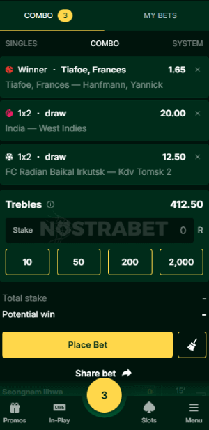 Mzansibet Betslip