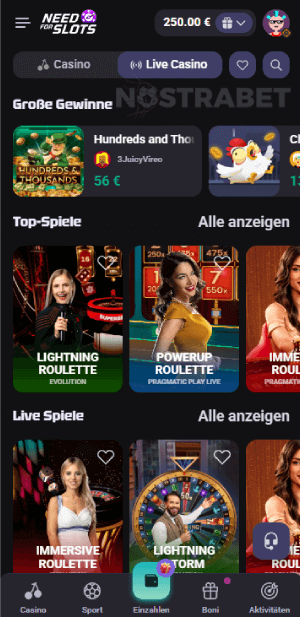 need for slots Live Casino Spiele