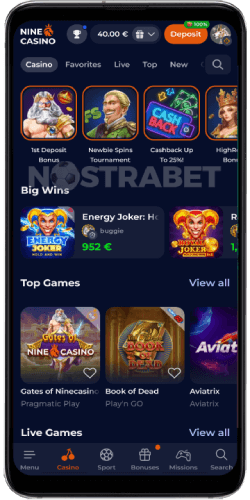 Ninecasino Mobile App