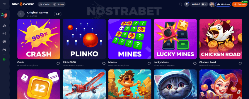 Nine casino original games