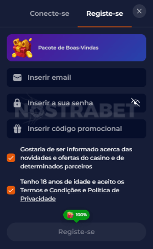 Registo no NineCasino
