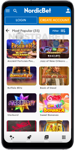 NordicBet mobile casino app