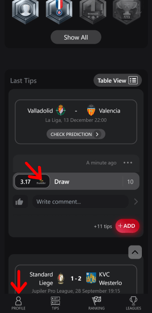 Nostrabet profile - view prediction