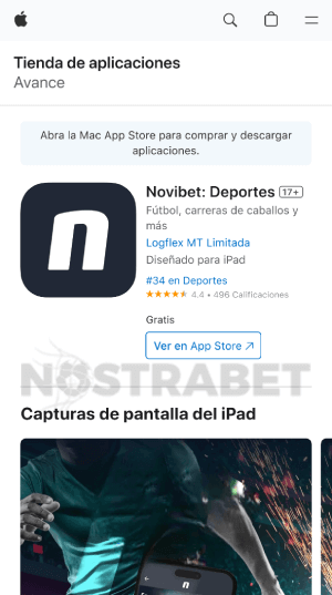 Novibet app descargar iOS