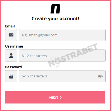 Novibet casino signup form