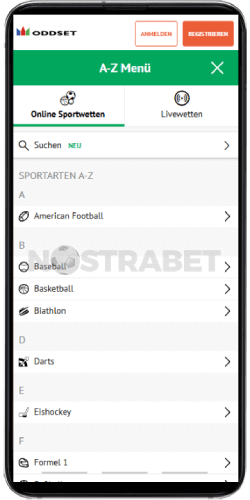 mobile App von oddset