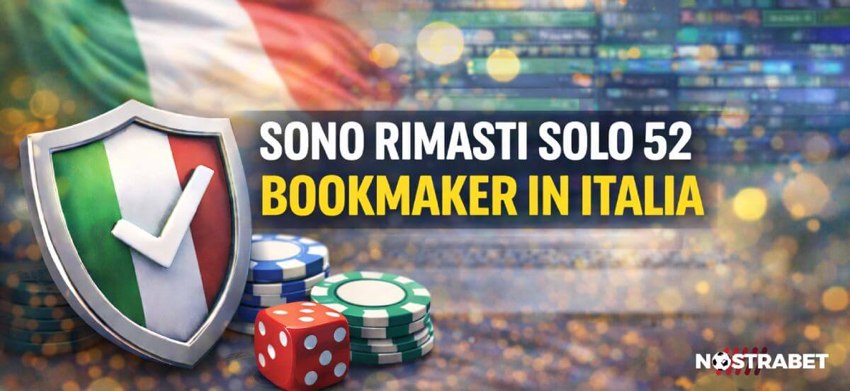 Rimasti Solo 52 Bookmaker in Italia