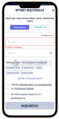 optibet reģistrācija operētājsistēmā ios