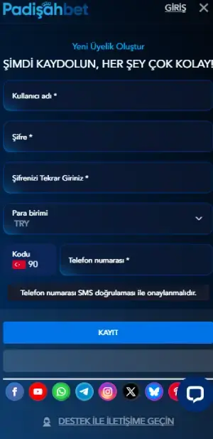 Padisahbet Kayıt İşlemi ve Hesap Doğrulaması