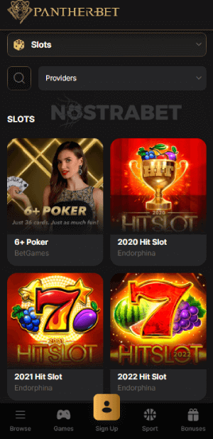 Pantherbet casino games