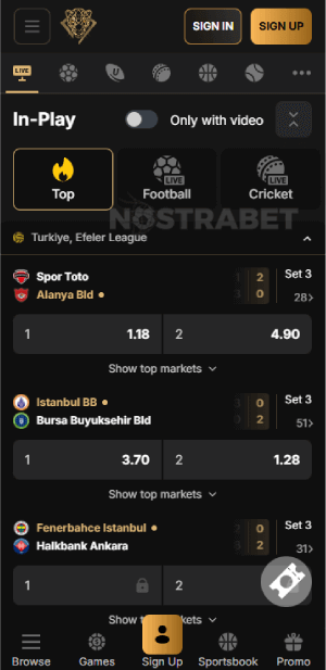 Pantherbet live betting