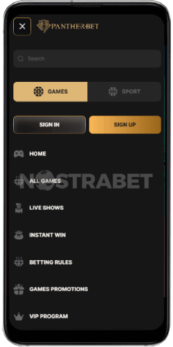 pantherbet mobile games