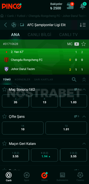 Pinco canlı spor bahisleri