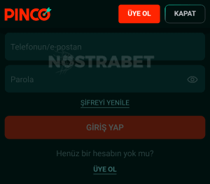 Pinco win Giriş