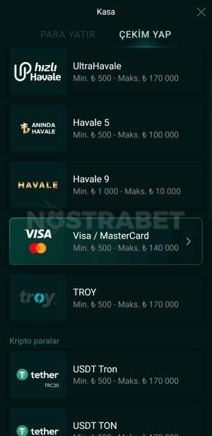 Pinco.win para çekme sayfası