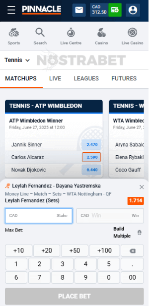 pinnacle how to place a bet