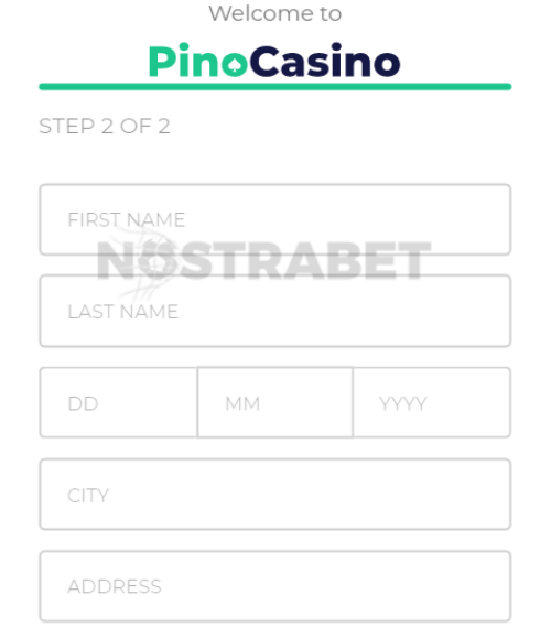 Pino Casino Registration