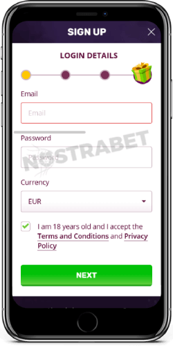 Playamo Casino Sign-up on iOS
