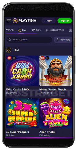 playfina casino mobile version
