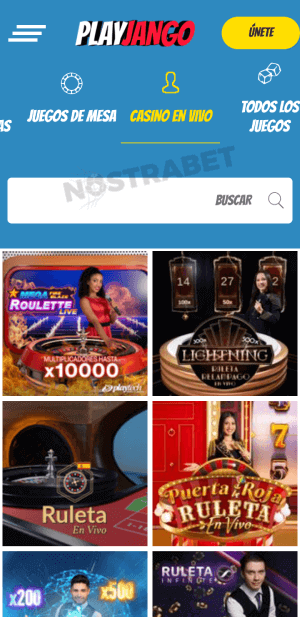Playjango casino en vivo movil