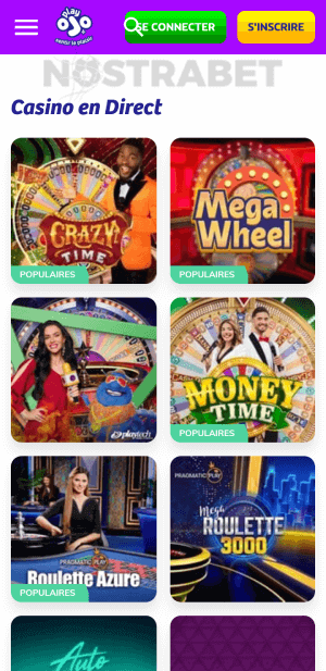 PlayOJO casino en direct mobile