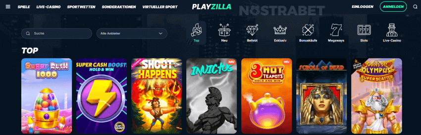 Playzilla Casino Spielangebot