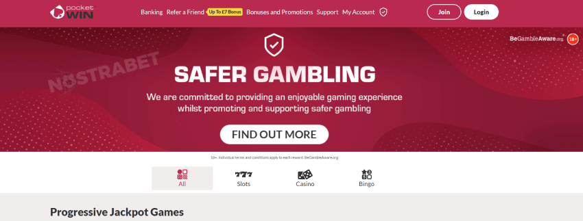 pocketwin casino homepage