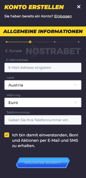 Powbet Registrierung
