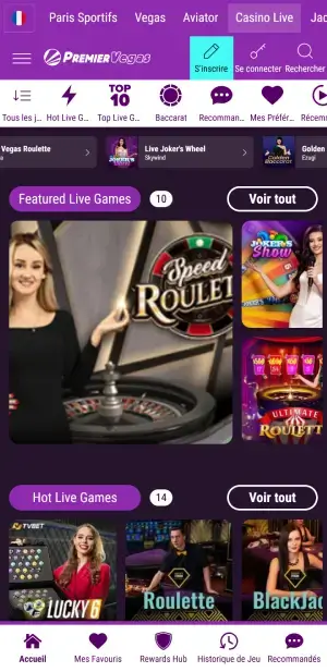 Premier bet mobile casino en direct