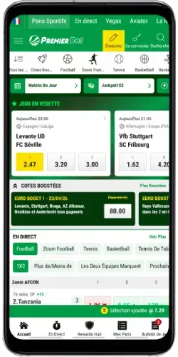 Premier bet version mobile