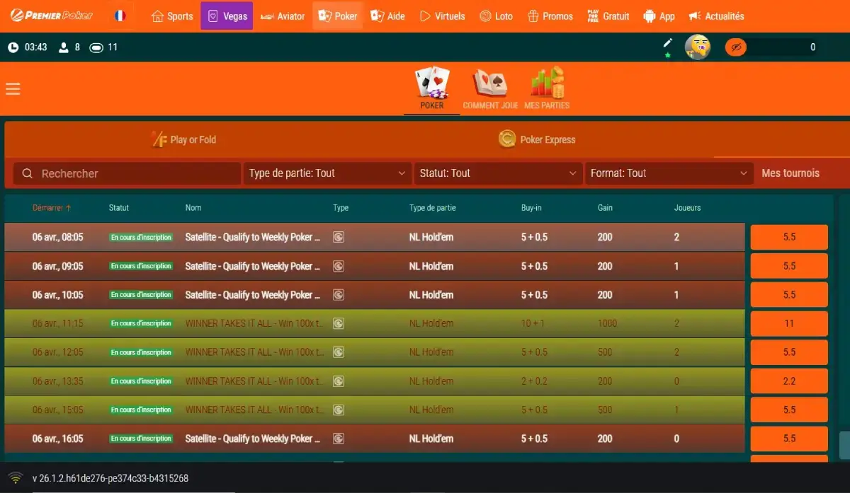 Premierbet poker