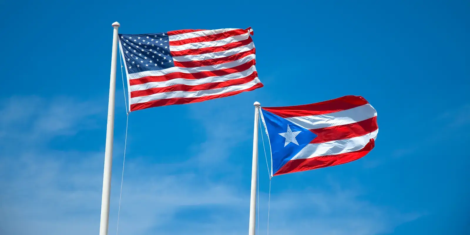 Puerto Rico and US Flags