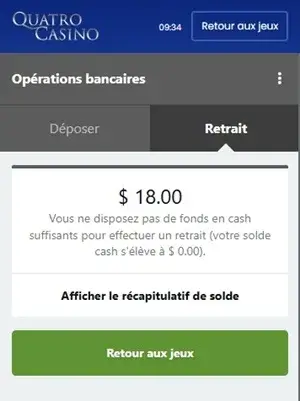 retrait mobile du casino quatro