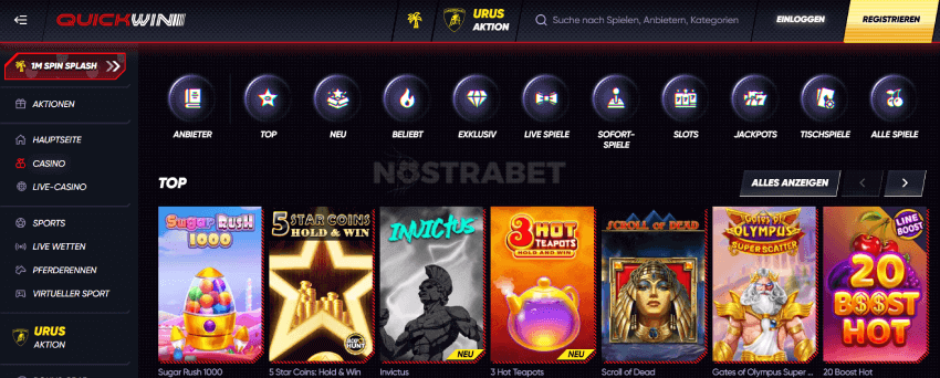 Quickwin Casino Spielangebot
