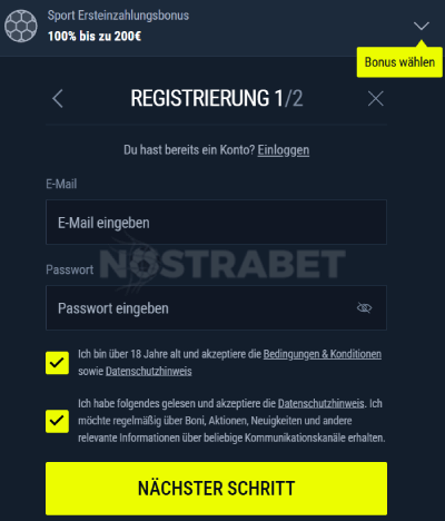 Rabona Bonuscode eingeben