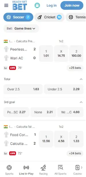 readysetbet live betting