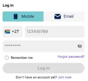 readysetbet login form