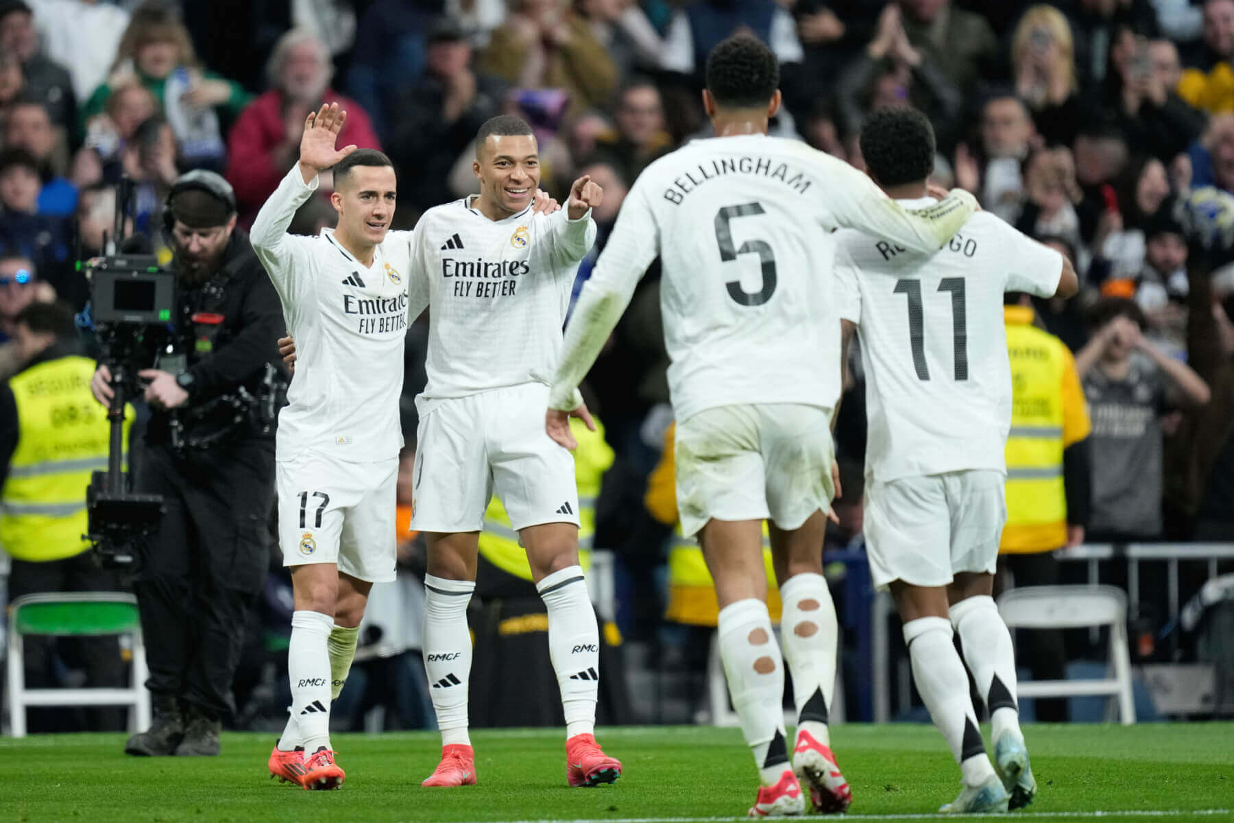 Jugadores del Real Madrid: Mbappé, Bellingham, Rodrygo, Vázquez