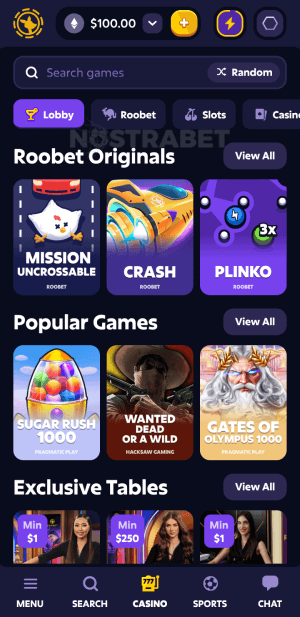 Roobet casino mobile