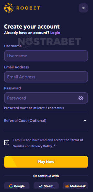 roobet registration