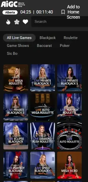 Ruby Fortune live casino games