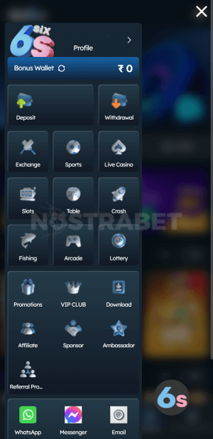 Six6s betting menu