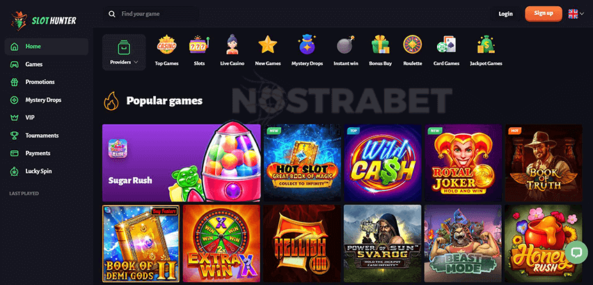 Slothunter Casino Website Design