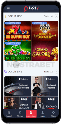 Aplicația Android SlotV cazinou