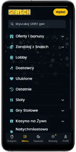 aplikacja Snatch casino