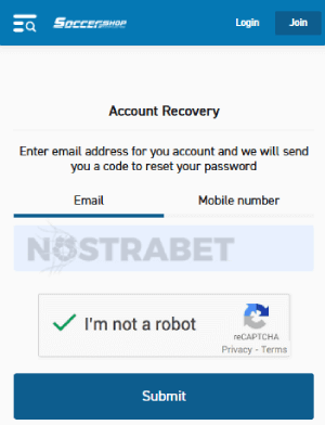 soccershop password reset