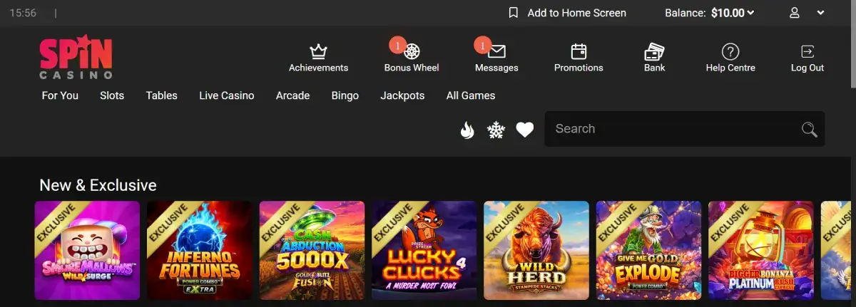 Spin casino games alberta